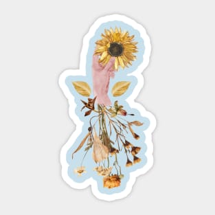 Sunflower Hand Collageart Sticker